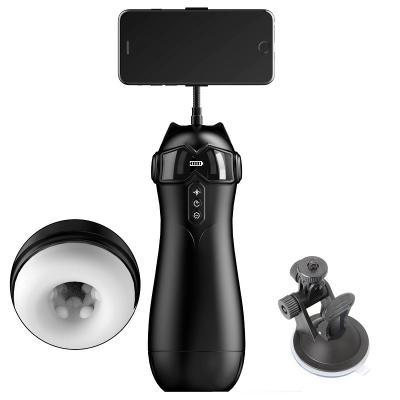 Âm đạo giả gắn tường rung rên bú mút kết nối Bluetooth Catman Aircraft Cup cao cấp có giá đỡ gắn điện thoại