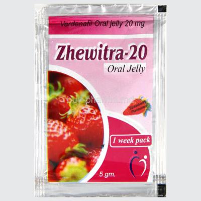 Thạch cường dương nam Vardenafil Zhewitra Oral Jelly 20mg chính hãng Ân Độ