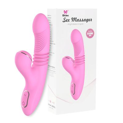 Dương vật giả cầm tay Dibe Sex Massager rung thụt sưởi ấm có nhánh bú mút âm đạo